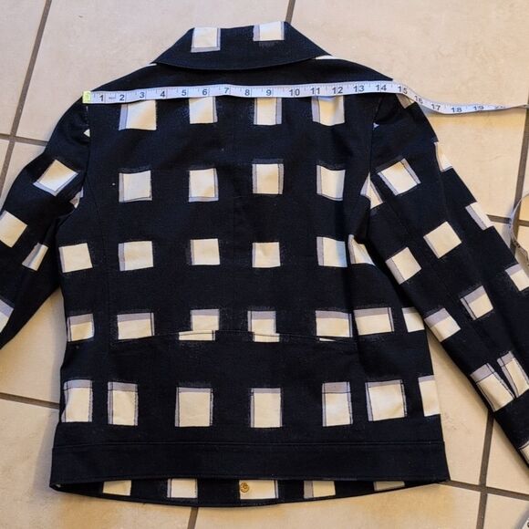 NWT Tory Burch Jacket Navy Blue And White Size 2 - Picture 12 of 13